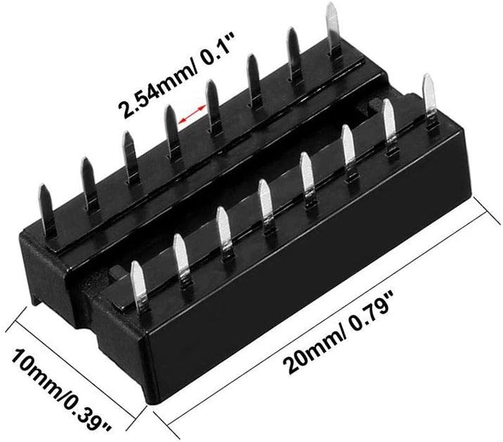 50uds sockets IC 16 pines 2.54mm adaptador soldadura