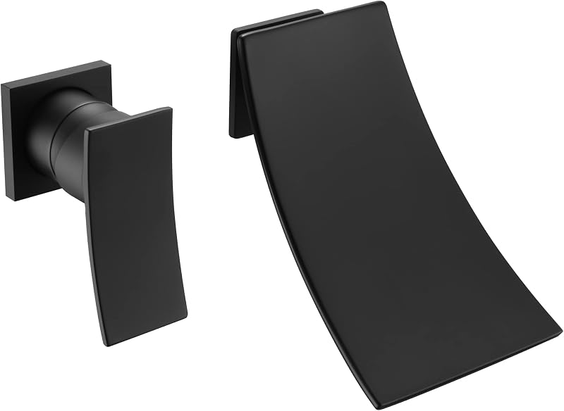 Grifo bañera negro pared llenador izquierdo manija