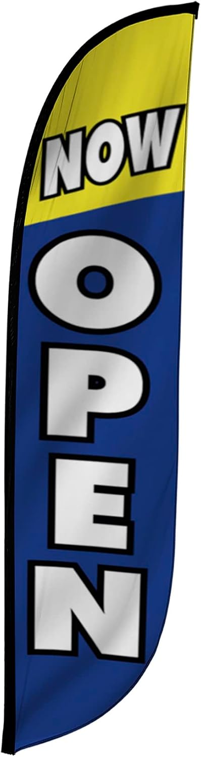 Bandera pluma 12ft señal publicitaria azul amarillo