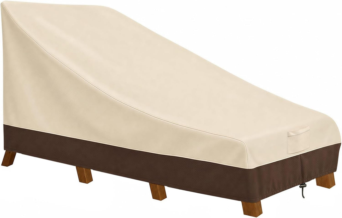 Funda impermeable tumbona patio 600D resistente UV beige marrón