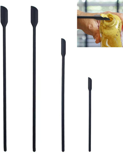 Set 4 Espátulas Silicona para Maquillaje y Cocina Negro