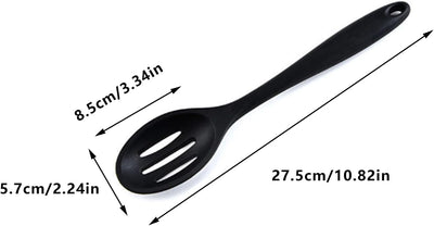 2 Cucharas Silicona para Mezclar Cocinar Rojo Negro