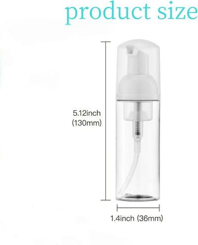 3 Pzas Botellas Espuma Viaje 2oz Dispensador Plástico Transparente