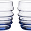 Vaso de vidrio moderno con base azul set 2 7oz