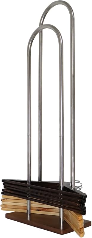 Apilador perchas madera acero inox 32.7pulg organizador