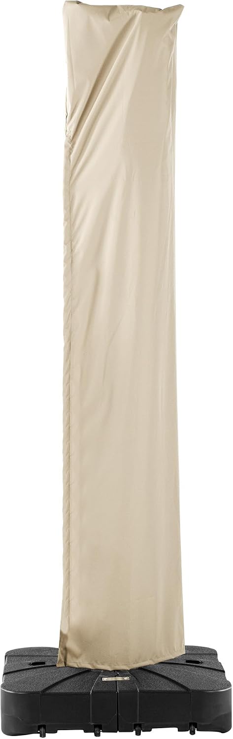 Funda sombrilla patio resistente UV con cremallera beige