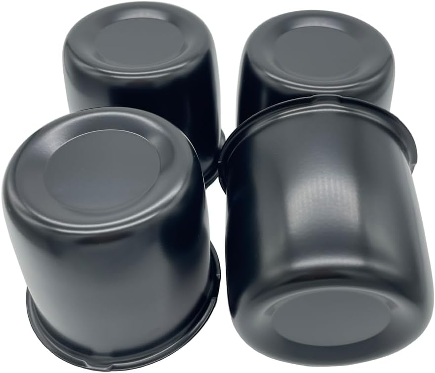4 Tapas centrales 3.31" para remolque camión RV acero negro