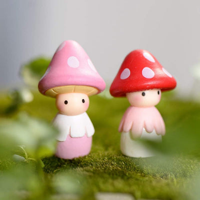 8 Muñecas Hongos Miniatura Decoración Jardín