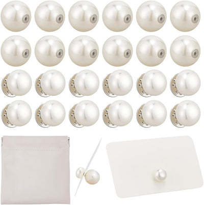Juego de 50 soportes decorativos de perlas para tarjetas con bolsa de piel sintética