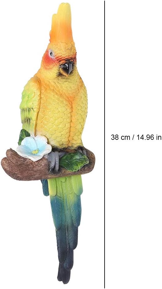 Estatuas colgantes de loro para jardín al aire libre