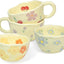 Set 4 Tazas Cerámica 8oz con Flores para Mujer y Niña