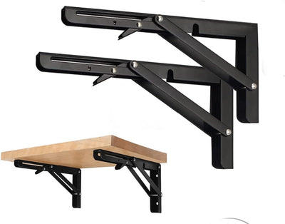 Soportes estante plegables negros 220lb 6pulg 2pzas