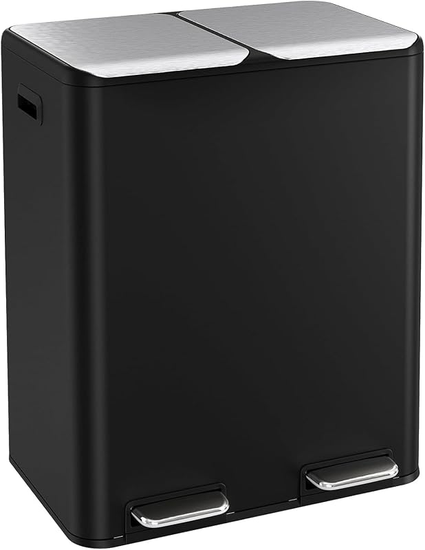 Papelera cocina acero inox 16gal con cubos y control