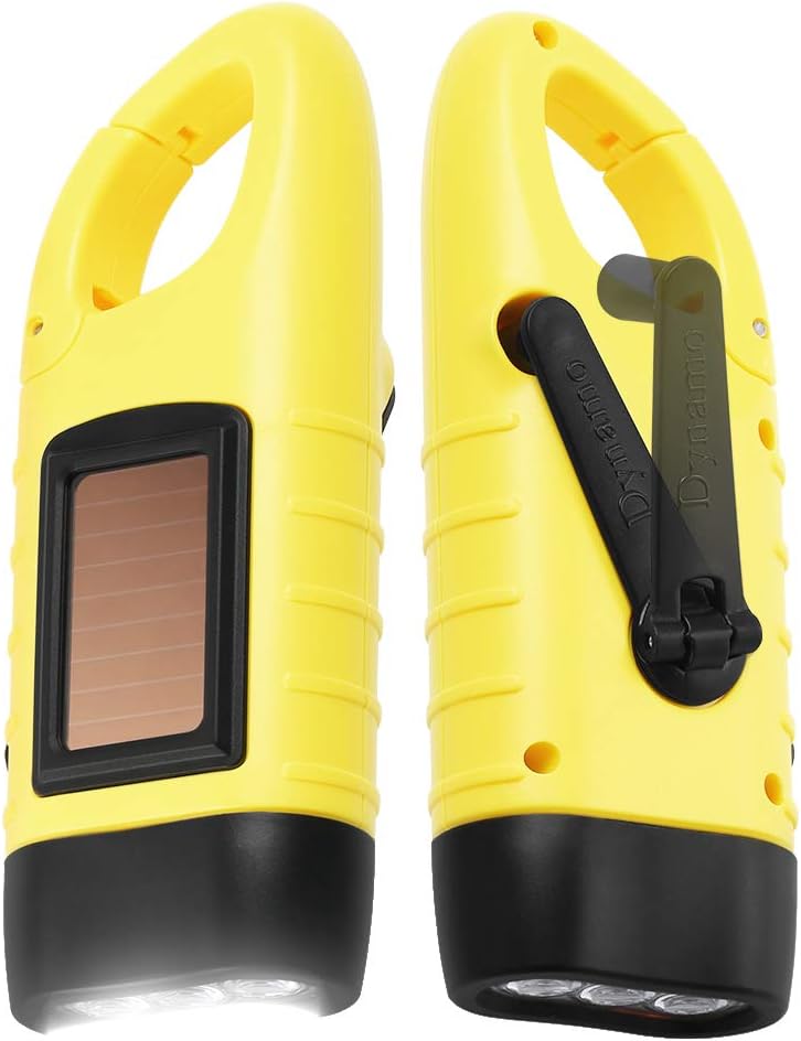 2 Linternas LED con manivela supervivencia color amarillo
