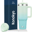 Vaso acero inox 40oz con asa 2 popotes tapa 2en1 color menta