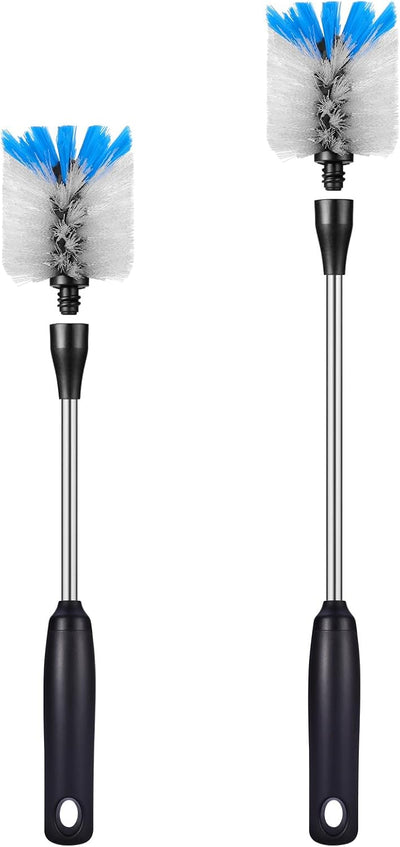 Cepillo acero inox con cabezal reemplazable 2 pzas mango largo