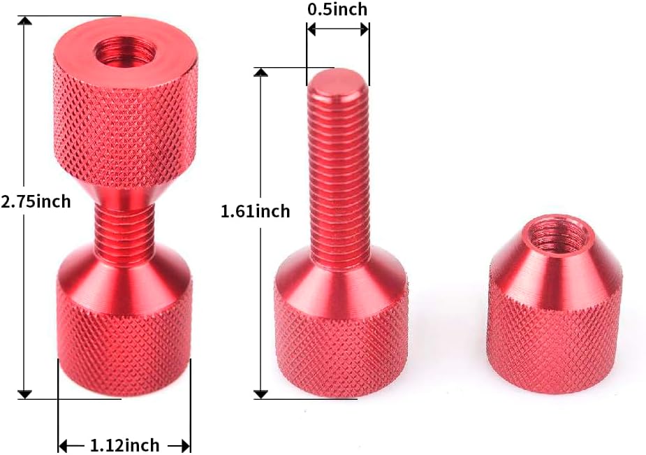 2 Pasadores Tubo Aluminio 6061 4PCS Color Rojo