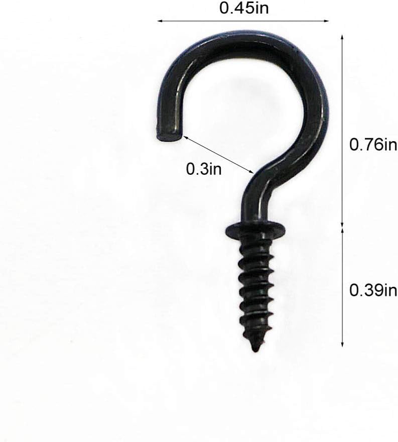 125 Ganchos Techo Rosca Negros 3/4"