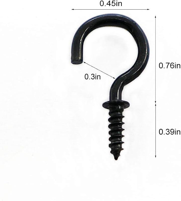 125 Ganchos Techo Rosca Negros 3/4"