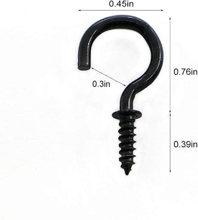 125 Ganchos Techo Rosca Negros 3/4"