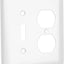 Placa pared 2 segmentos metal liso blanco interruptor luz
