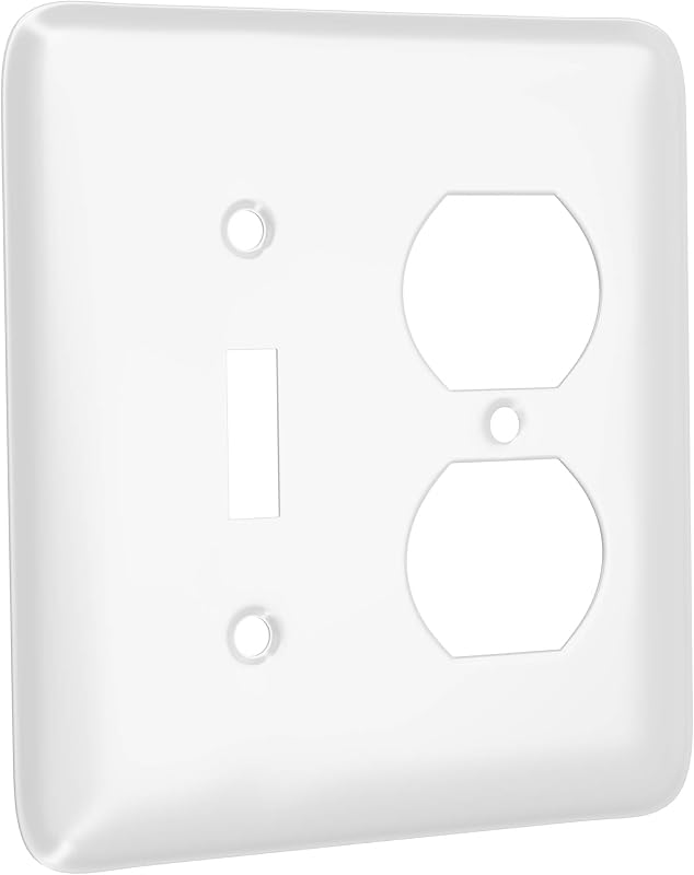 Placa pared 2 segmentos metal liso blanco interruptor luz