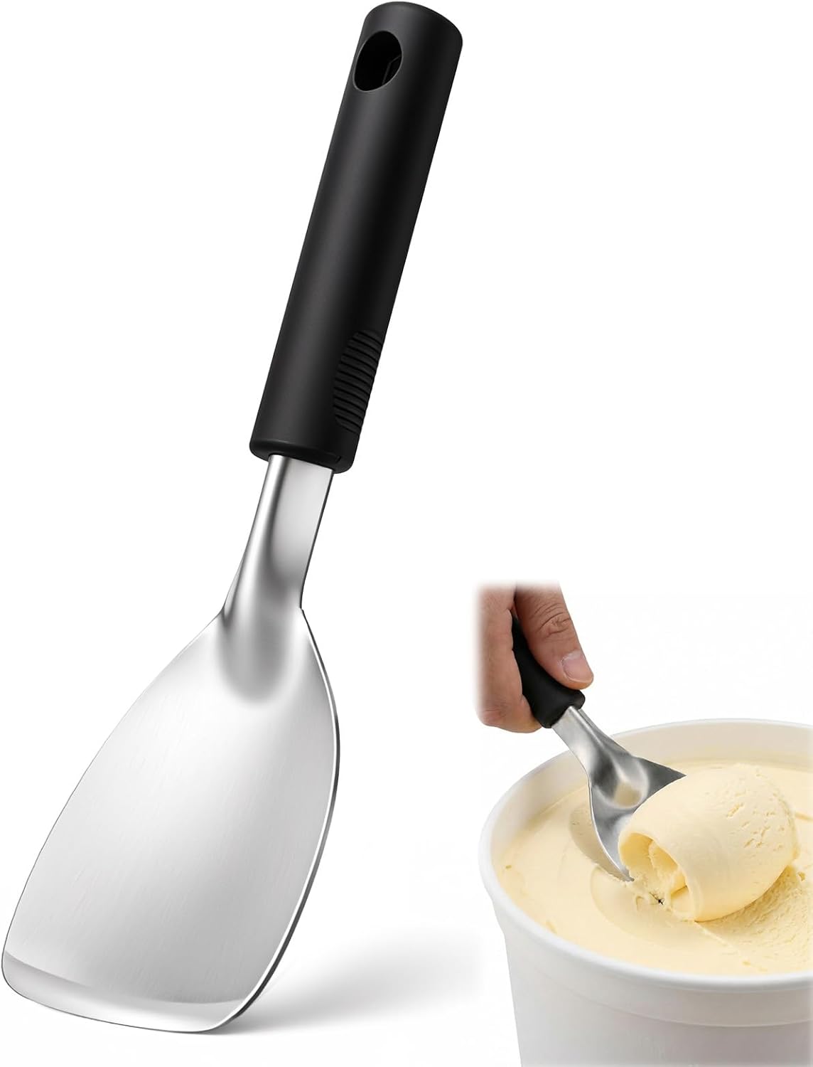 Pala helado acero inox antideslizante mango resistente