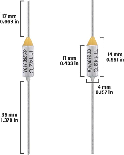 Fusible térmico 10A 287.6°F AEC142E 10 Uds