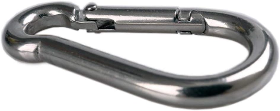 4 Pzas Placa Ojo Gancho Acero Inox 304 con Clips Mosquetón