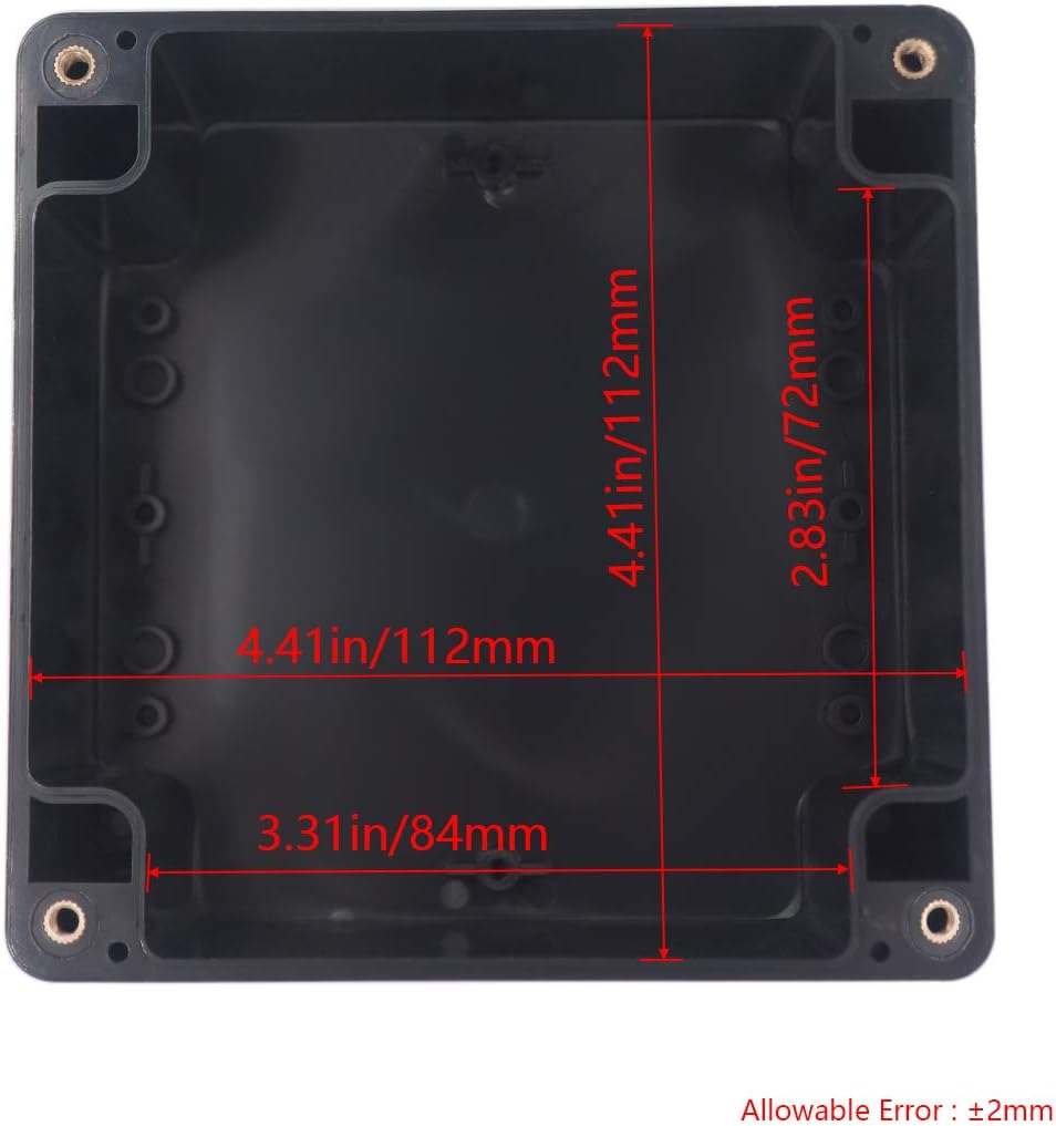 Caja eléctrica IP65 ABS plástico negra 4.72x4.72x3.54pulg