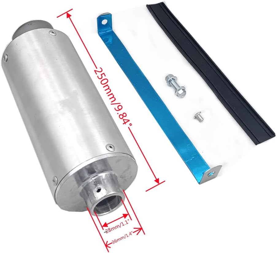 Silenciador escape plateado 1.102pulg para SSR CRF