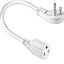 Cable extensión 1875W 15A enchufe plano 3 clavijas 16AWG blanco