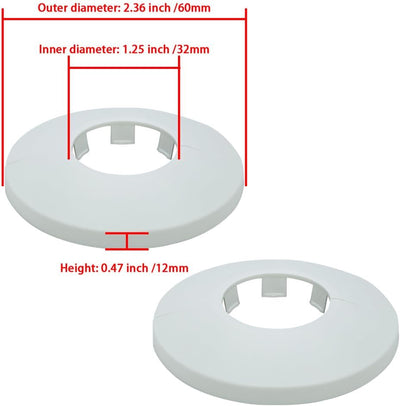 Placa redonda ABS para tubería 1.26" set 2