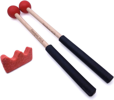 1 Par Mazos Tambor Lengua Soporte Palillos Goma Percusión Rojo