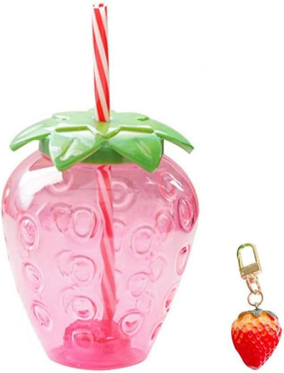 Vaso fresa 16.9oz con llavero para niñas y mujeres