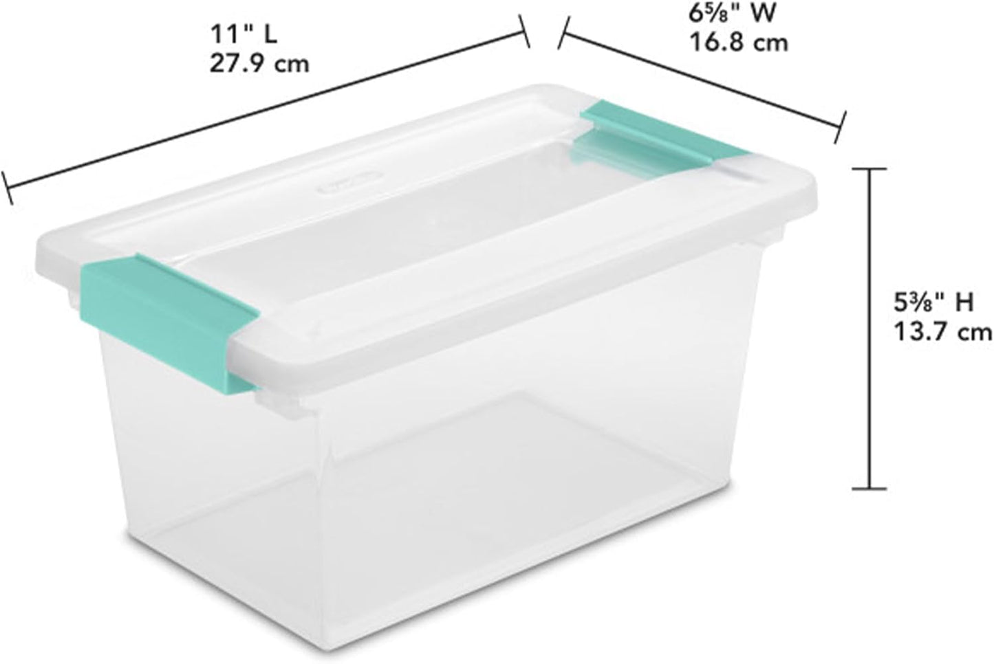 Caja apilable con tapa pestillo para organizar papel