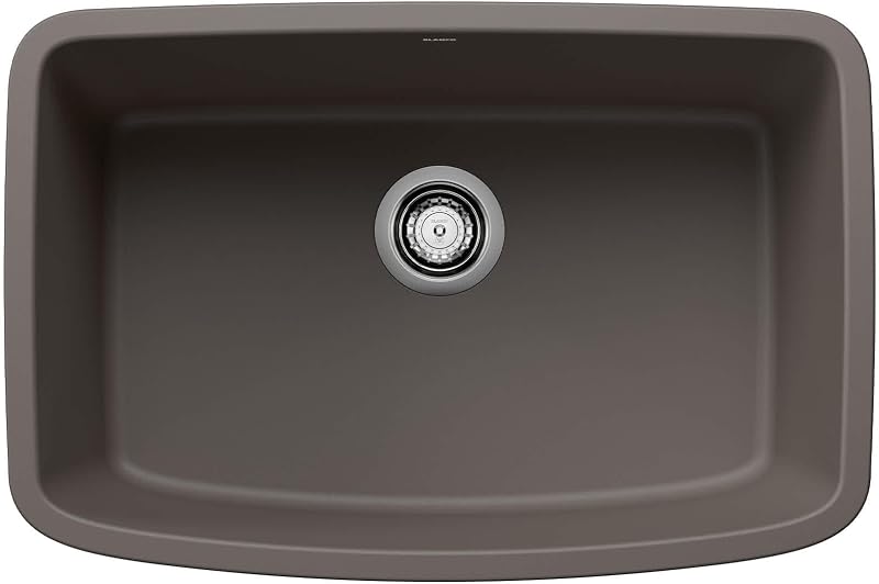 Fregadero cocina bajo mesada 27x18" gris volcán