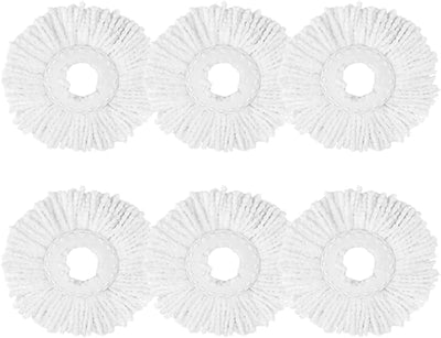 6 Pzas Cabezales Microfibra Trapeador Giratorio Universal