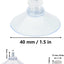 Almohadillas succión vidrio 1.575" PVC transparente 50uds
