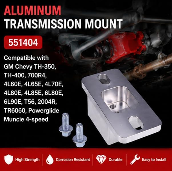 Soporte transmisión aluminio comp GM Chevy TH-350 4L60E