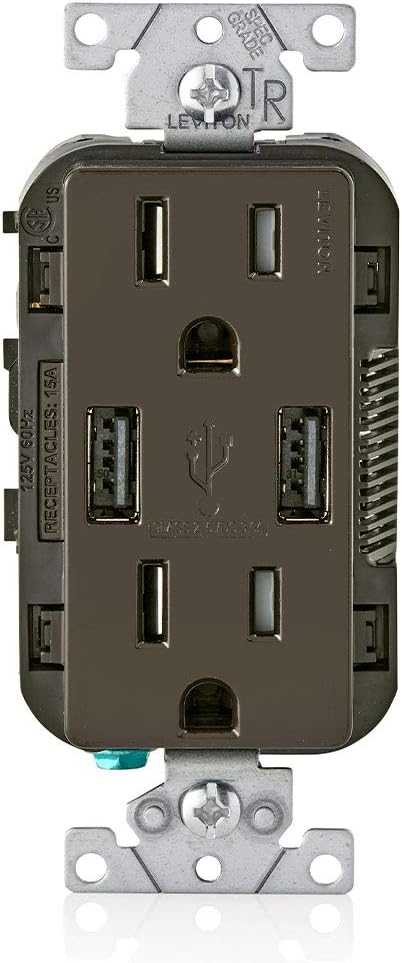 Receptáculo doble resistente con cargadores USB