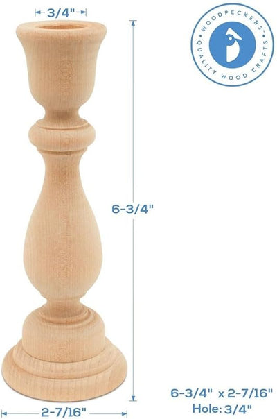 Portavelas madera 6.75pulg juego 2 rústico manualidades