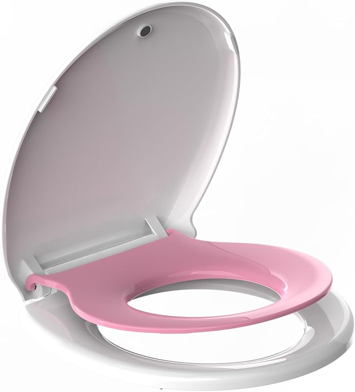 Asiento inodoro 2en1 para adultos y niños 16.5" rosa