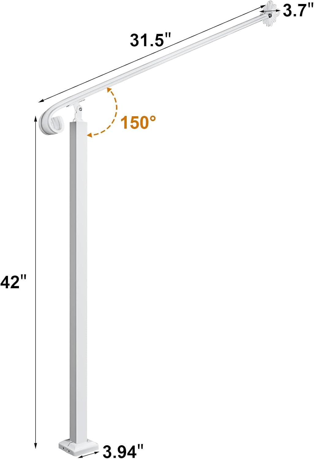 Pasamanos hierro forjado ajustable escalones pared piso