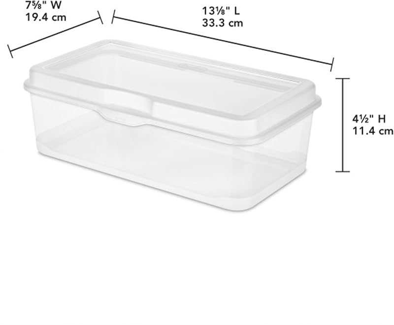 24 Pzas Cajas Plástico Transparente con Tapa Bisagra