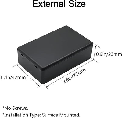 Caja eléctrica ABS 5 pzas para PCB negra 2.8x1.7pulg