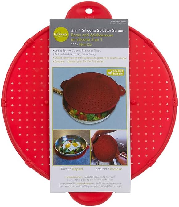 Sartén multifuncional silicona rojo grande