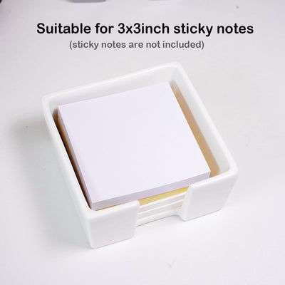 Soporte notas adhesivas cerámica escritorio blanco