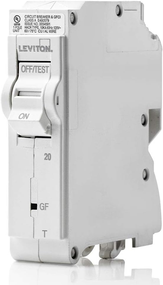 Disyuntor GFCI 1 polo 120VCA magnético térmico blanco