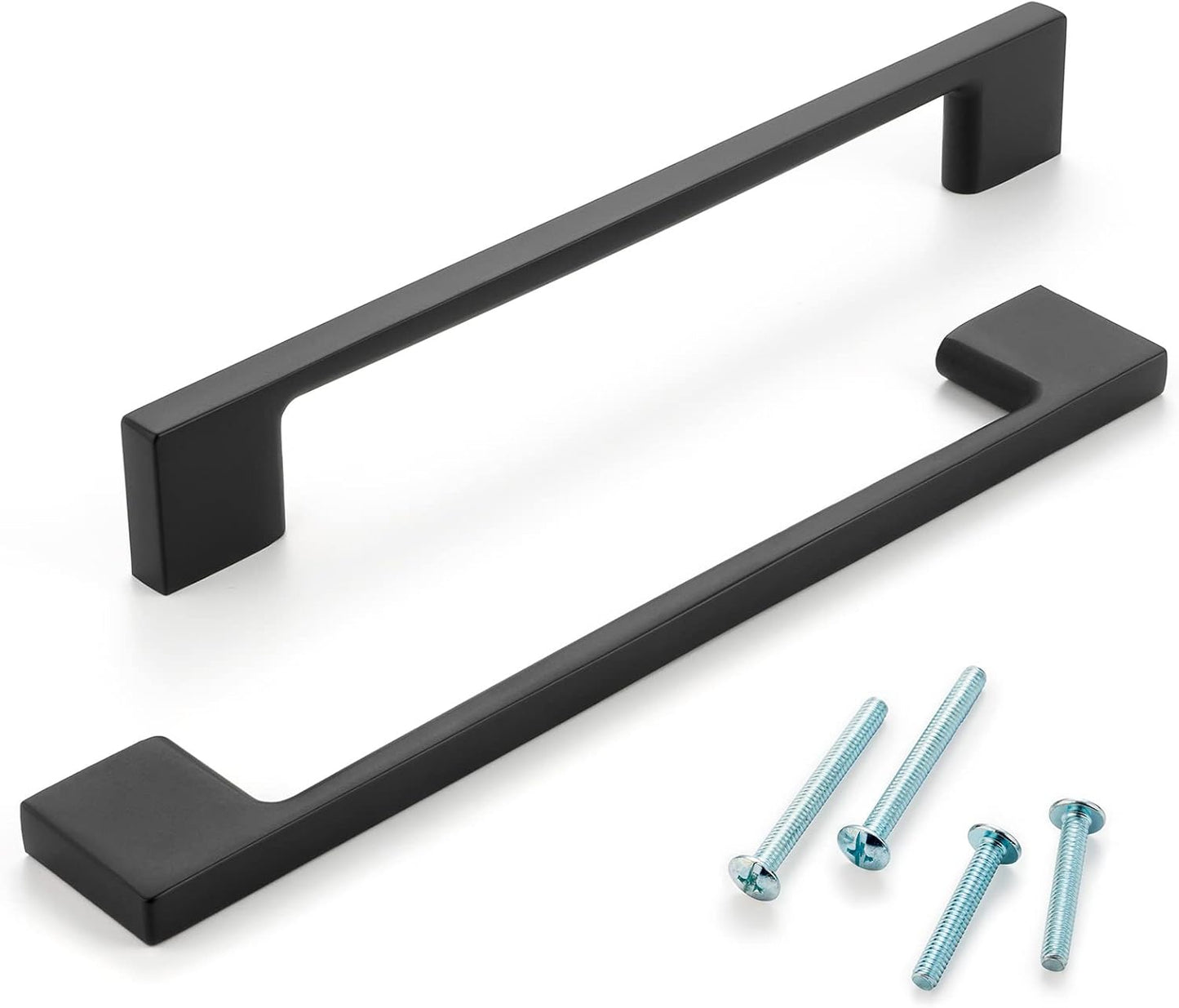10 Tiradores Gabinete 6-1/4pulg Negro Mate para Cocina y Baño